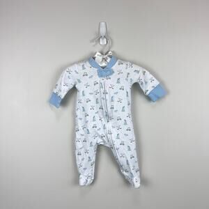 Magnolia Baby Tiny Tee Time Print Zip Footie Newborn